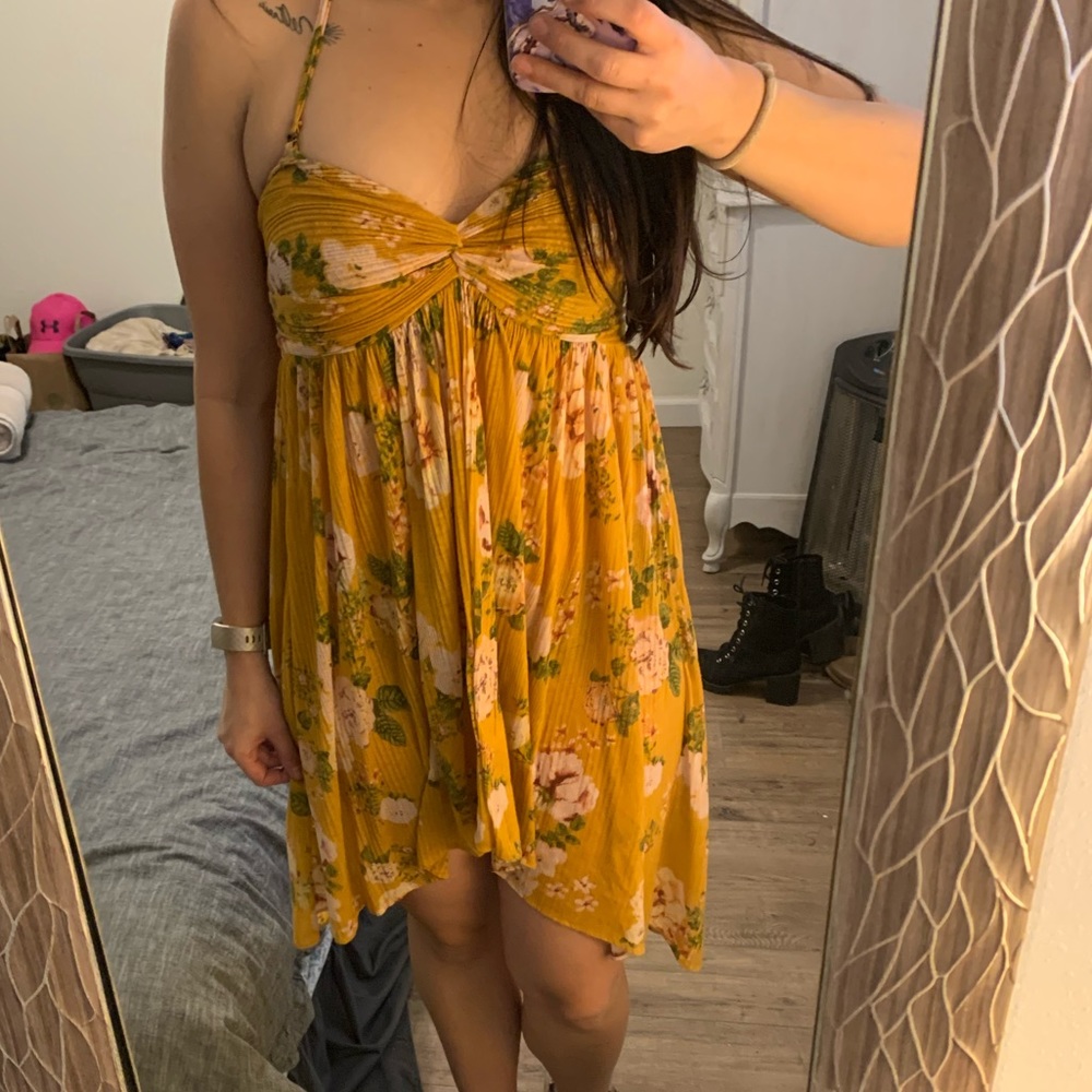 Yellow Free People Floral Dress